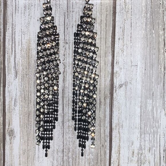 Rhinestone drop earrings  - Picture 3 of 8